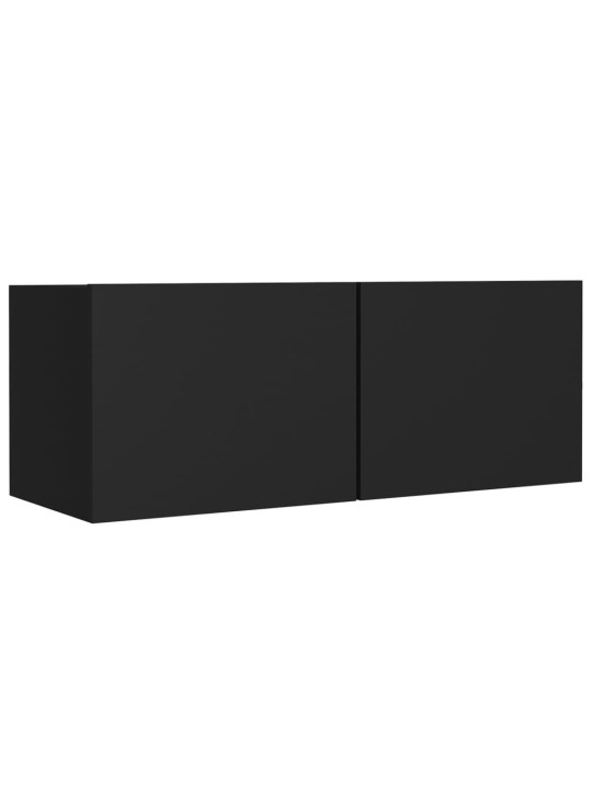4dílný set TV skříněk černý kompozitní dřevo