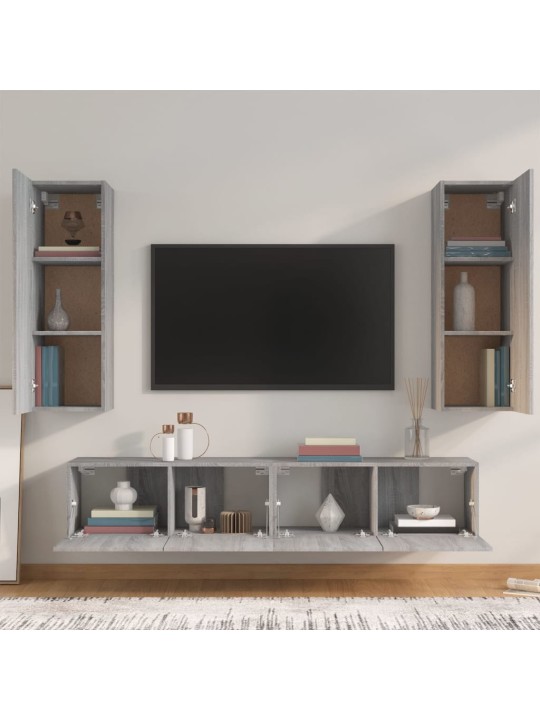 4dílný set tv skříněk šedý sonoma kompozitní dřevo