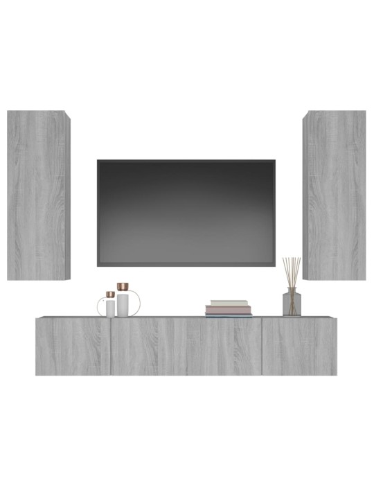 4dílný set tv skříněk šedý sonoma kompozitní dřevo