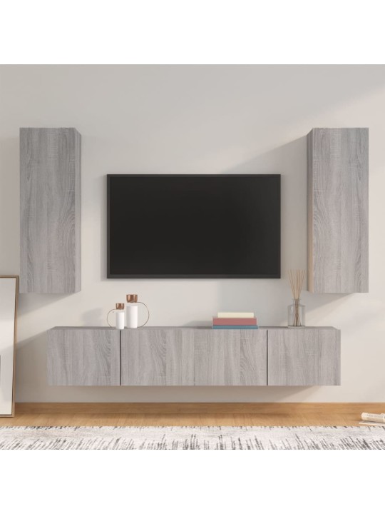 4dílný set tv skříněk šedý sonoma kompozitní dřevo