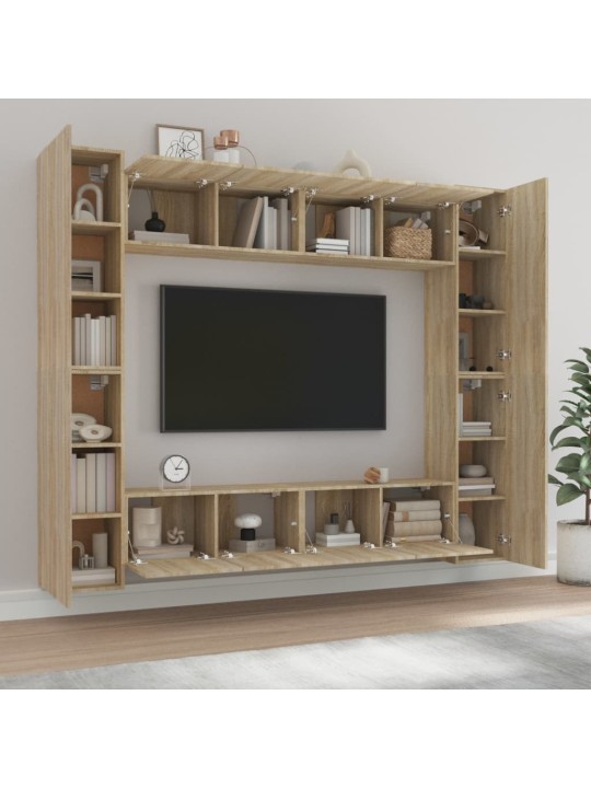 8dílný set TV skříněk dub sonoma kompozitní dřevo