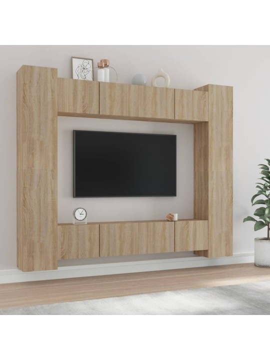 8dílný set TV skříněk dub sonoma kompozitní dřevo