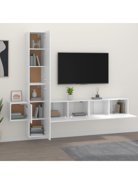 5dílný set TV skříněk bílý kompozitní dřevo