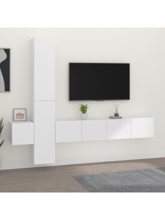 5dílný set TV skříněk bílý kompozitní dřevo