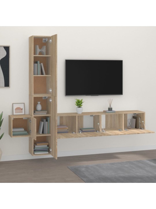 5dílný set TV skříněk dub sonoma kompozitní dřevo