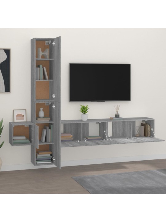 5dílný set tv skříněk šedý sonoma kompozitní dřevo