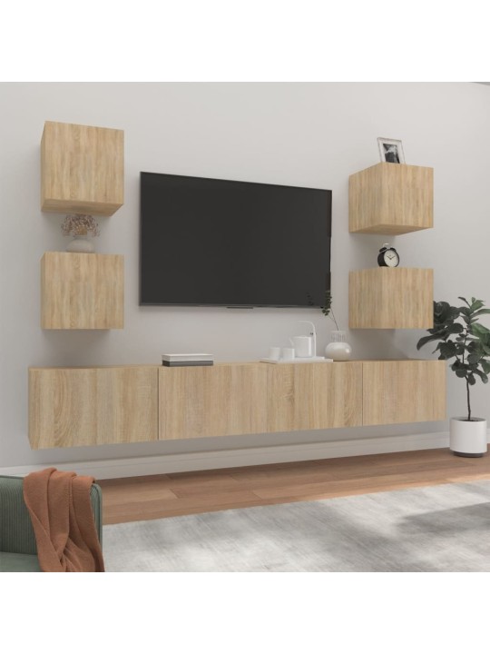 6dílný set TV skříněk dub sonoma kompozitní dřevo