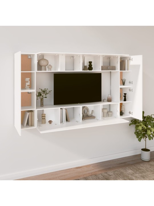 8dílný set TV skříněk bílý kompozitní dřevo