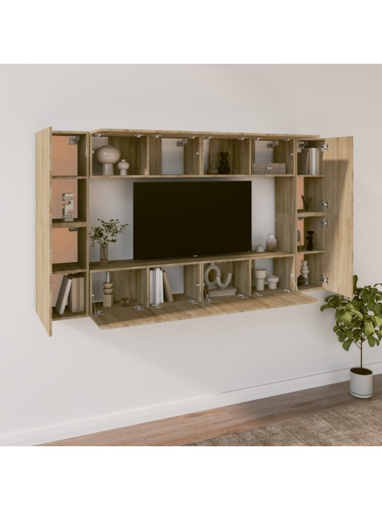 8dílný set TV skříněk dub sonoma kompozitní dřevo