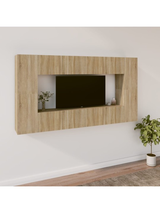 8dílný set TV skříněk dub sonoma kompozitní dřevo