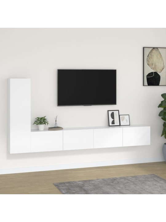 3dílný set TV skříněk bílý kompozitní dřevo