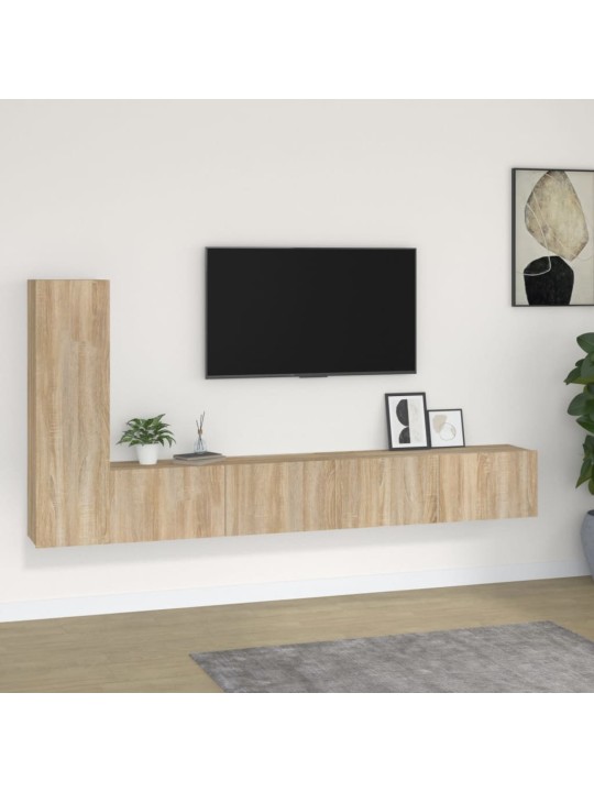 3dílný set TV skříněk dub sonoma kompozitní dřevo