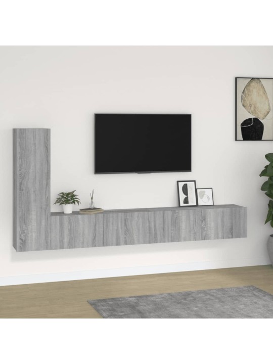 3dílný set TV skříněk šedý sonoma kompozitní dřevo