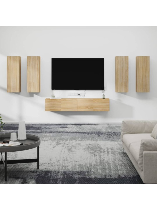 6dílný set TV skříněk dub sonoma kompozitní dřevo
