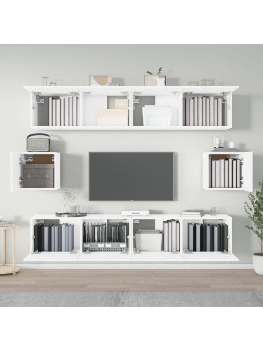 6dílný set TV skříněk bílý kompozitní dřevo