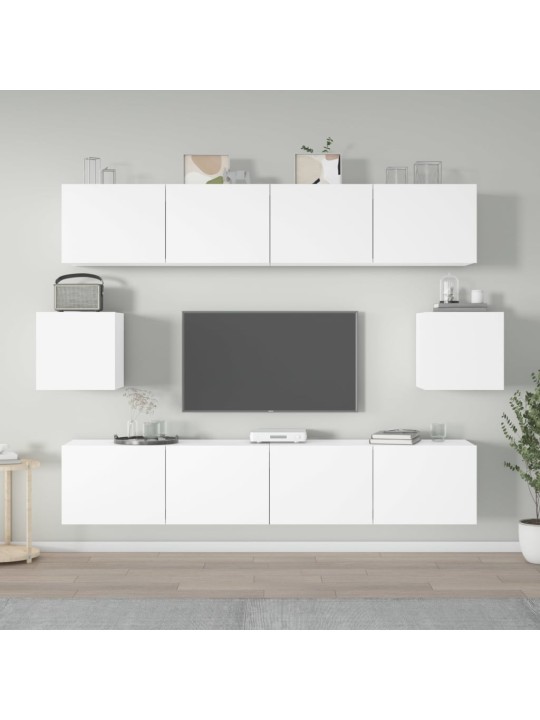 6dílný set TV skříněk bílý kompozitní dřevo