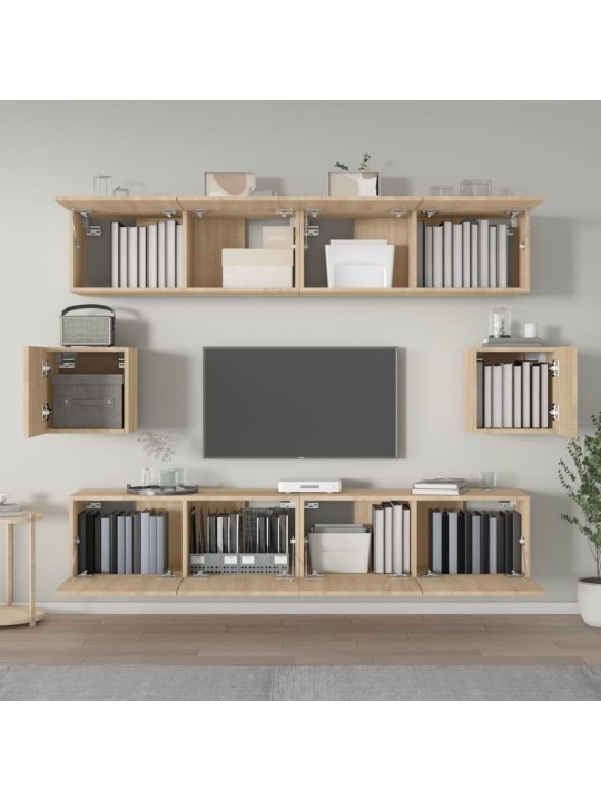 6dílný set TV skříněk dub sonoma kompozitní dřevo