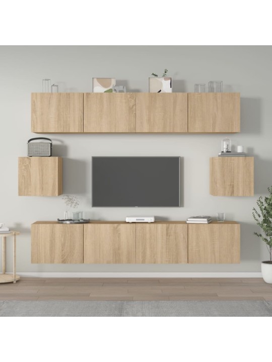 6dílný set TV skříněk dub sonoma kompozitní dřevo