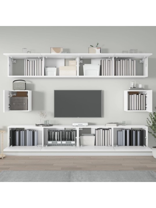 6dílný set TV skříněk bílý kompozitní dřevo