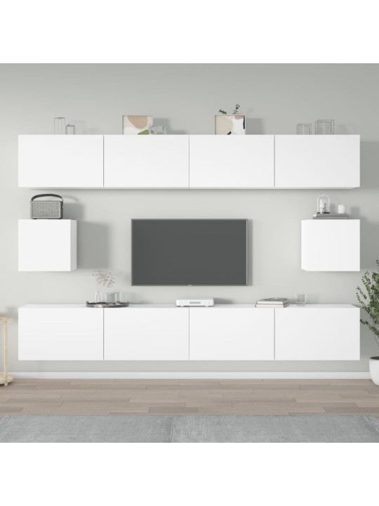 6dílný set TV skříněk bílý kompozitní dřevo