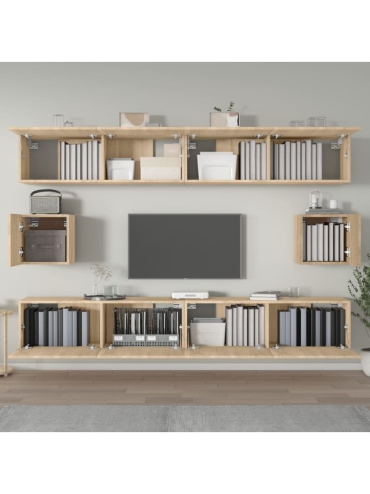 6dílný set TV skříněk dub sonoma kompozitní dřevo