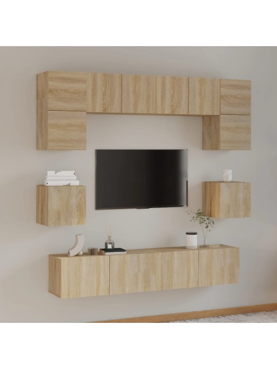 8dílný set TV skříněk dub sonoma kompozitní dřevo