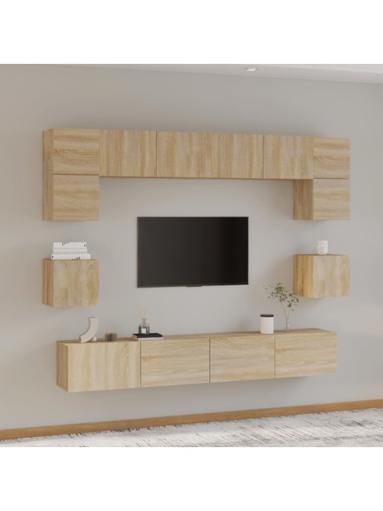 8dílný set TV skříněk dub sonoma kompozitní dřevo