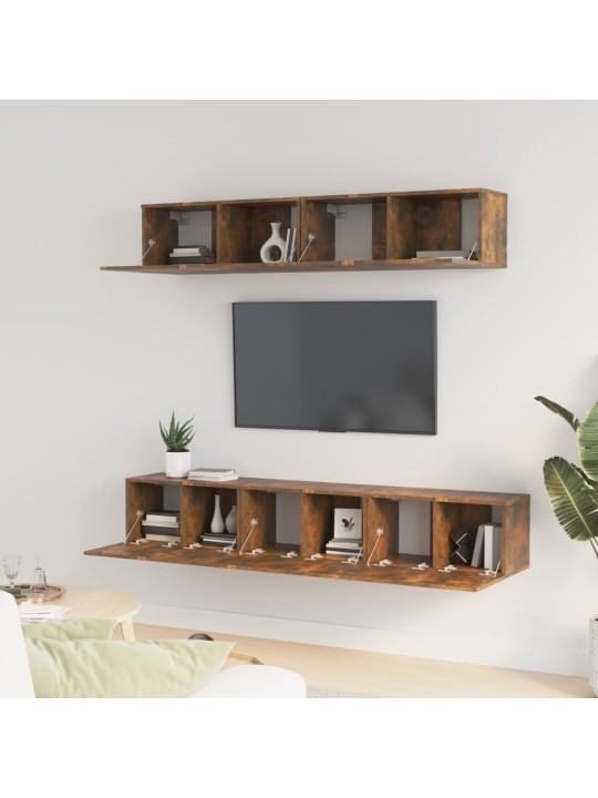 5dílný set tv skříněk kouřový dub kompozitní dřevo