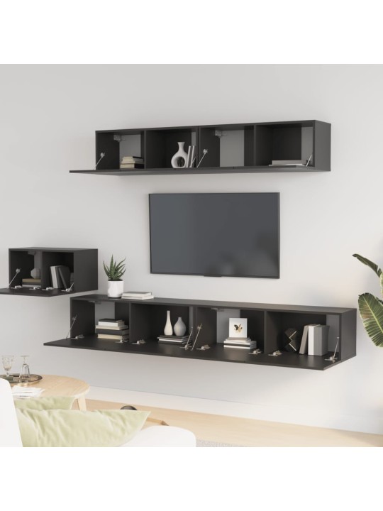5dílný set TV skříněk černý kompozitní dřevo