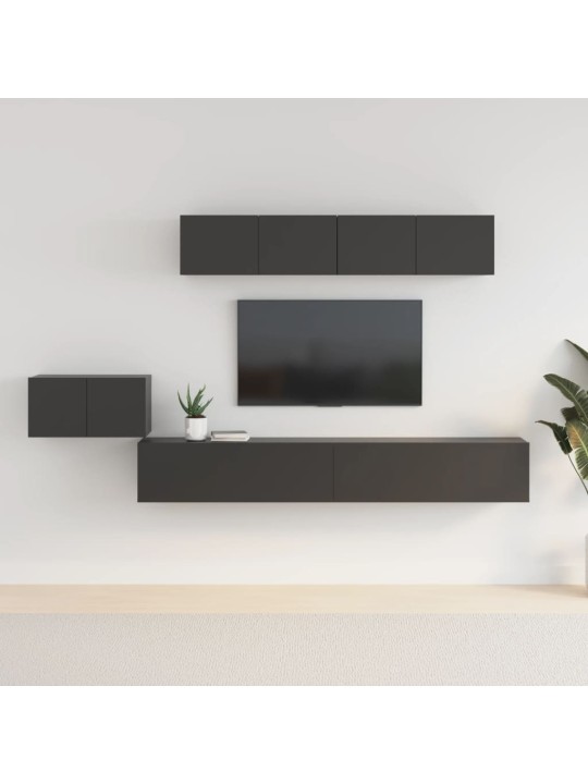 5dílný set TV skříněk černý kompozitní dřevo