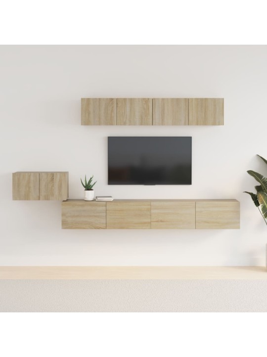 5dílný set TV skříněk dub sonoma kompozitní dřevo
