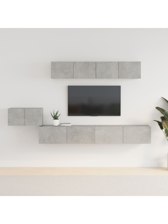 5dílný set TV skříněk betonově šedý kompozitní dřevo