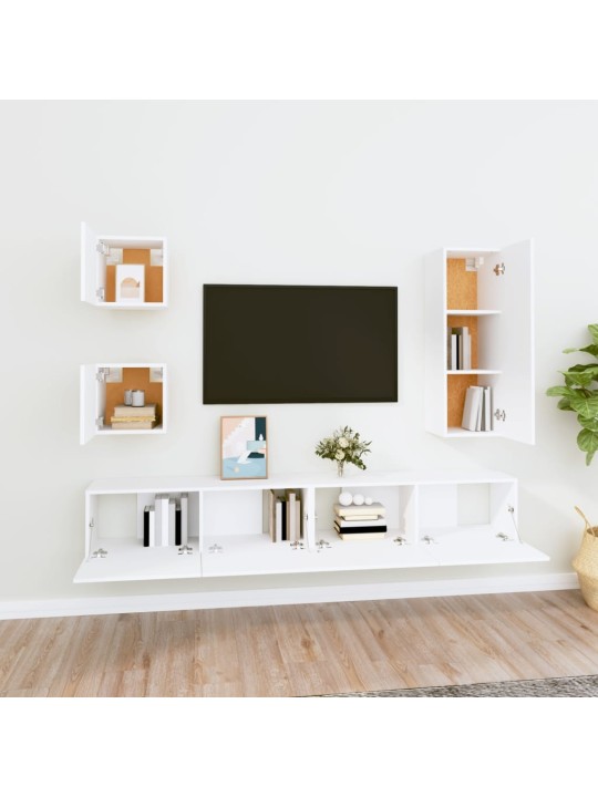 5dílný set TV skříněk bílý kompozitní dřevo
