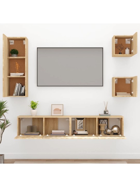 5dílný set TV skříněk dub sonoma kompozitní dřevo
