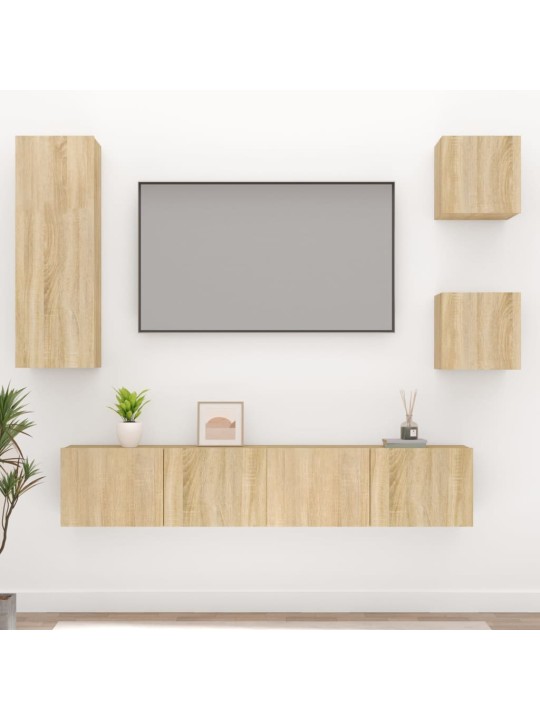 5dílný set TV skříněk dub sonoma kompozitní dřevo