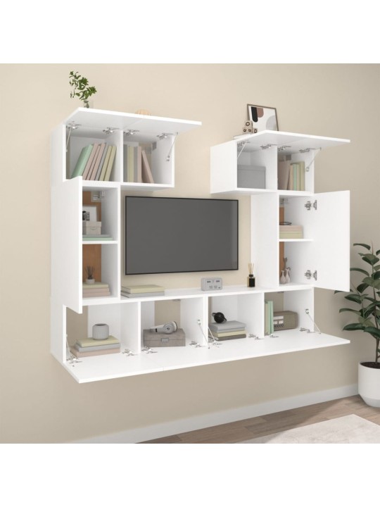 6dílný set TV skříněk bílý kompozitní dřevo