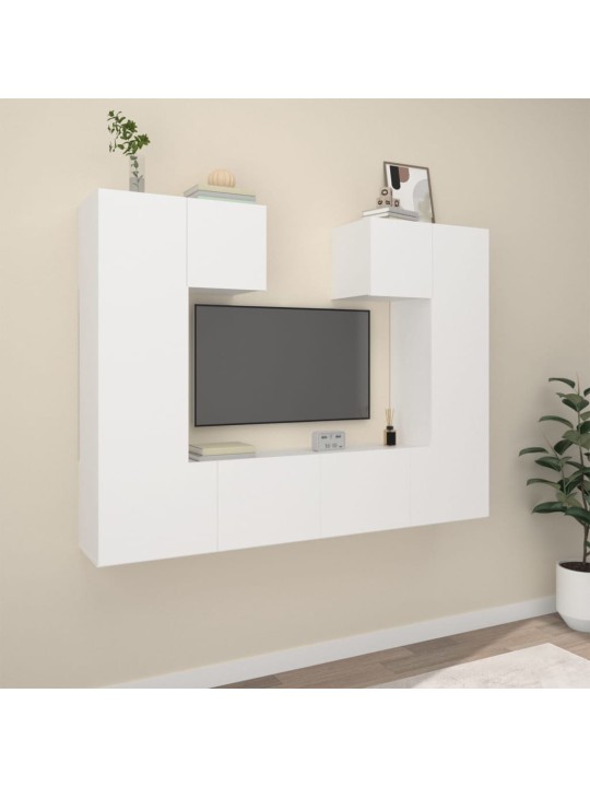 6dílný set TV skříněk bílý kompozitní dřevo