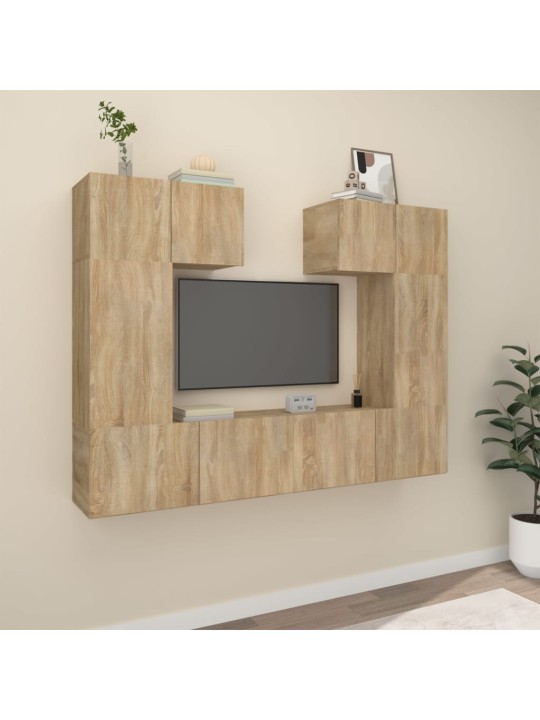 6dílný set TV skříněk dub sonoma kompozitní dřevo