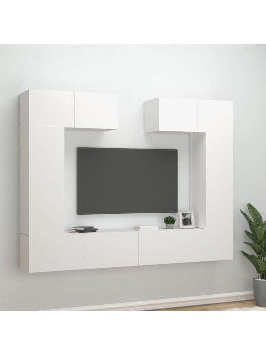 6dílný set TV skříněk bílý kompozitní dřevo