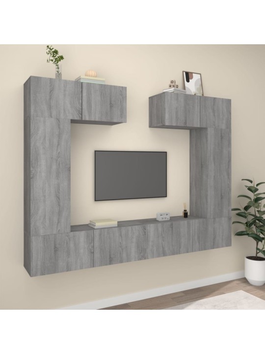 6dílný set tv skříněk šedý sonoma kompozitní dřevo