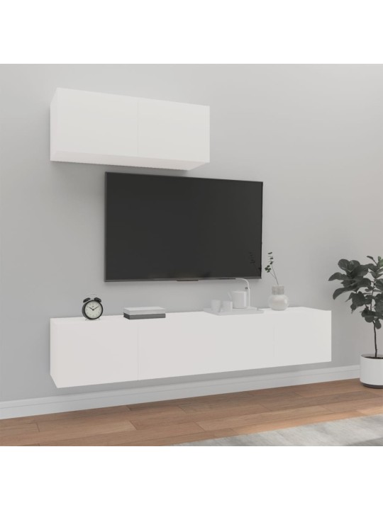3dílný set TV skříněk bílý kompozitní dřevo