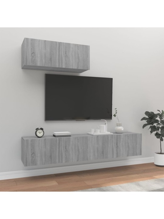 3dílný set TV skříněk šedý sonoma kompozitní dřevo