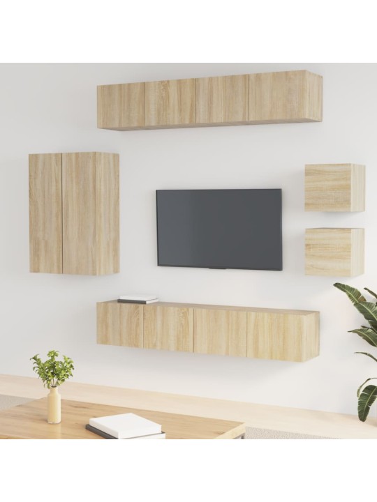 8dílný set TV skříněk dub sonoma kompozitní dřevo