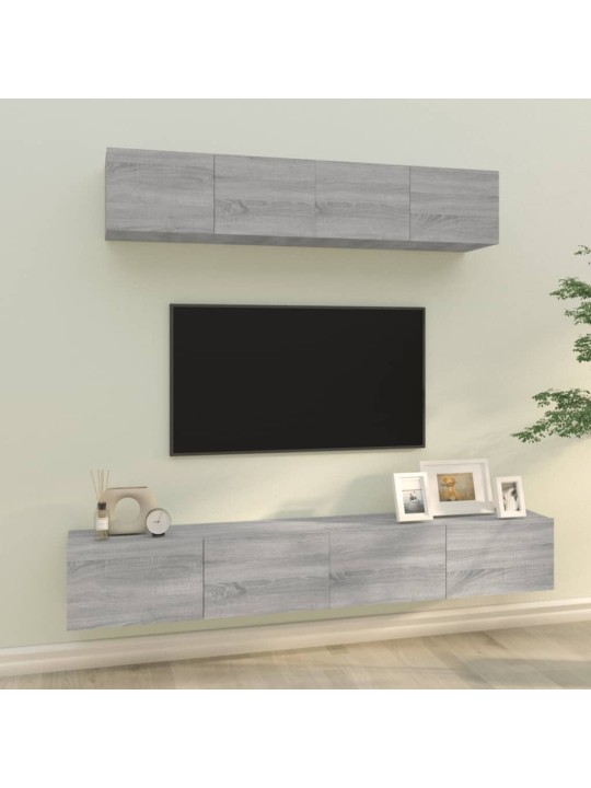 4dílný set TV skříněk šedý sonoma kompozitní dřevo