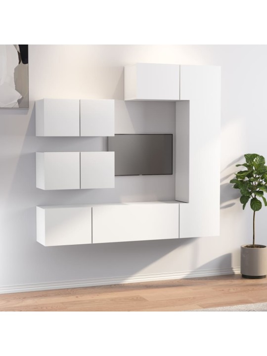 6dílný set TV skříněk bílý kompozitní dřevo