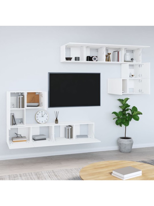 Nástěnná TV skříňka bílá kompozitní dřevo
