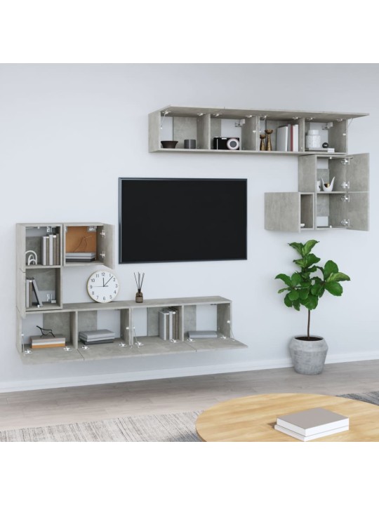 Nástěnná TV skříňka betonově šedá kompozitní dřevo