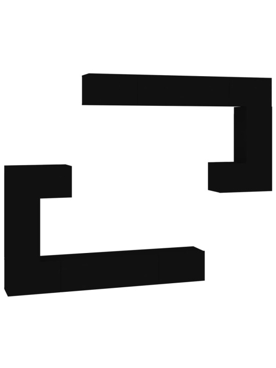 Nástěnná TV skříňka černá kompozitní dřevo