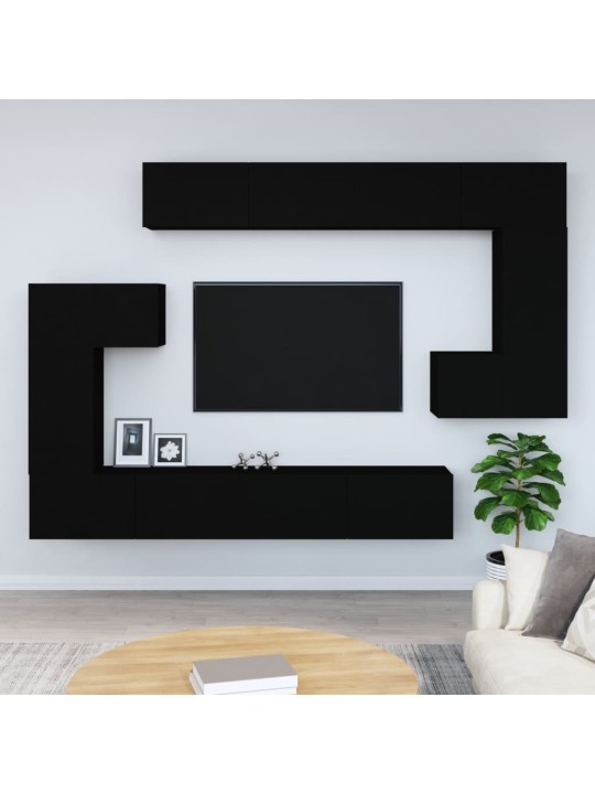 Nástěnná TV skříňka černá kompozitní dřevo