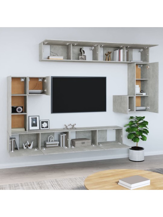 Nástěnná TV skříňka betonově šedá kompozitní dřevo